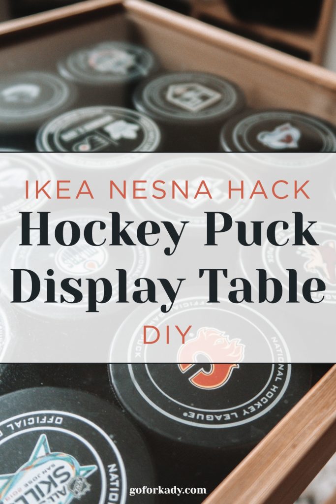 How to Make a DIY Hockey Puck Display Table | Nesna Table IKEA Hack | Shadowbox Display Table Tutorial | Homemade Hockey Puck Display | Hockey Decor