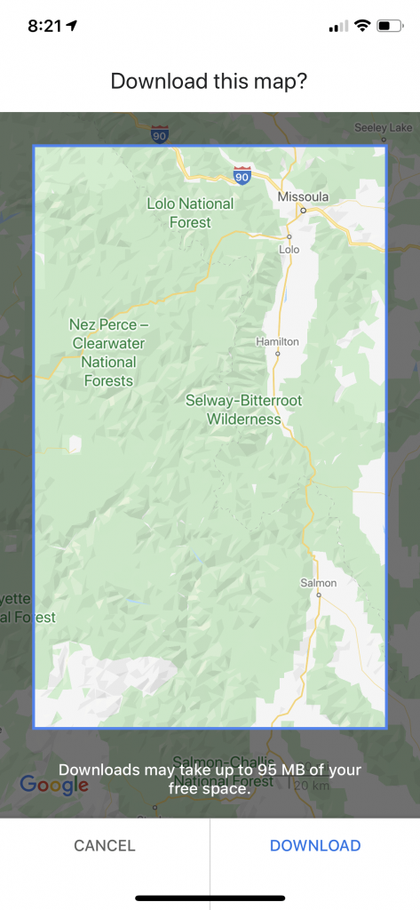 Google Maps Offline Map for Road Trip