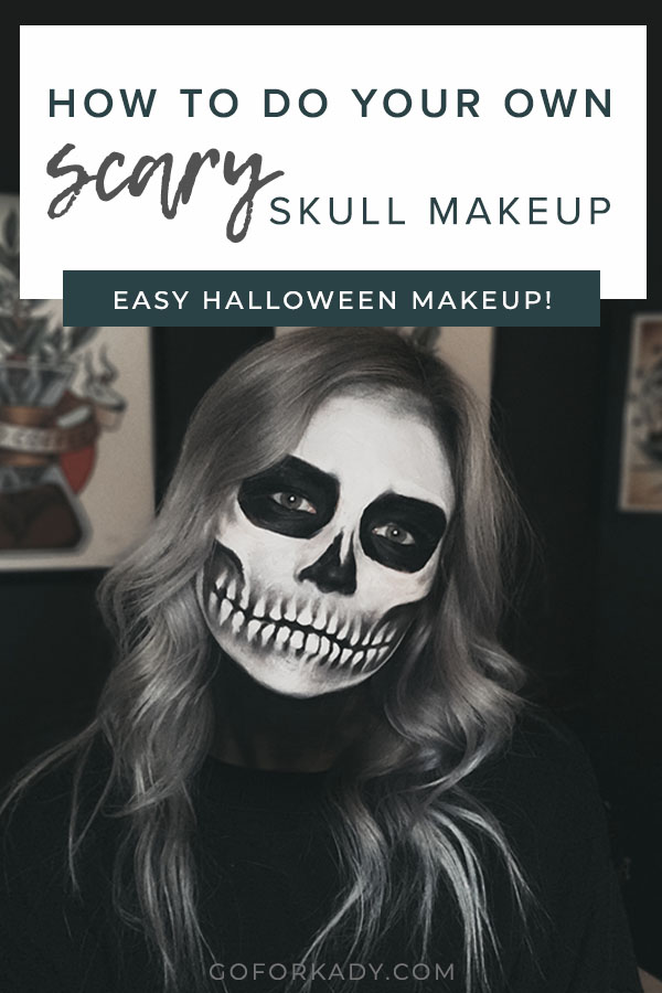 How To Do Easy Skull Makeup For Halloween | Go For Kady
